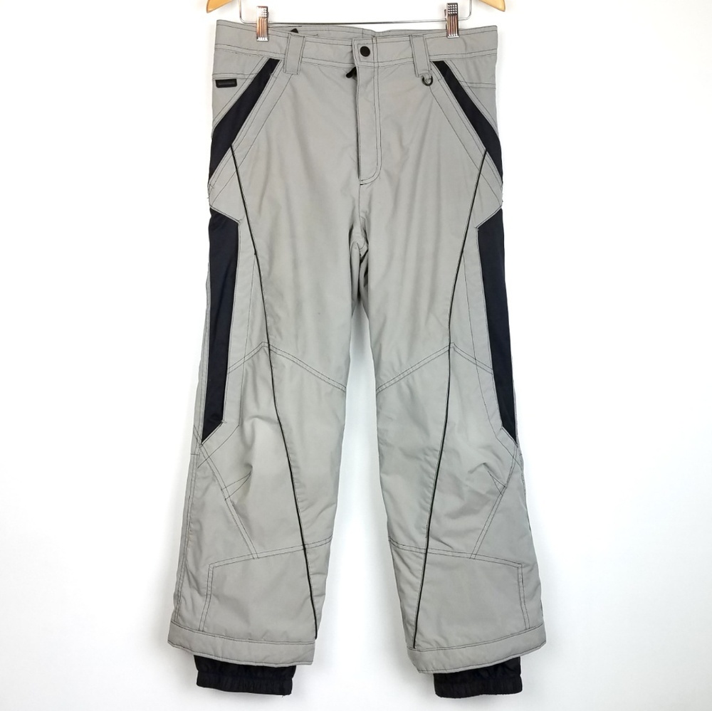 Obermeyer Gray/Black Snowpants, 14 Husky Junior